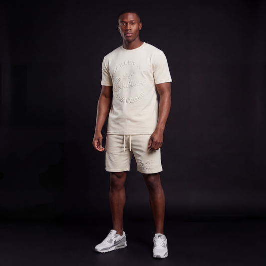 Velour 3D Embossed Short Set