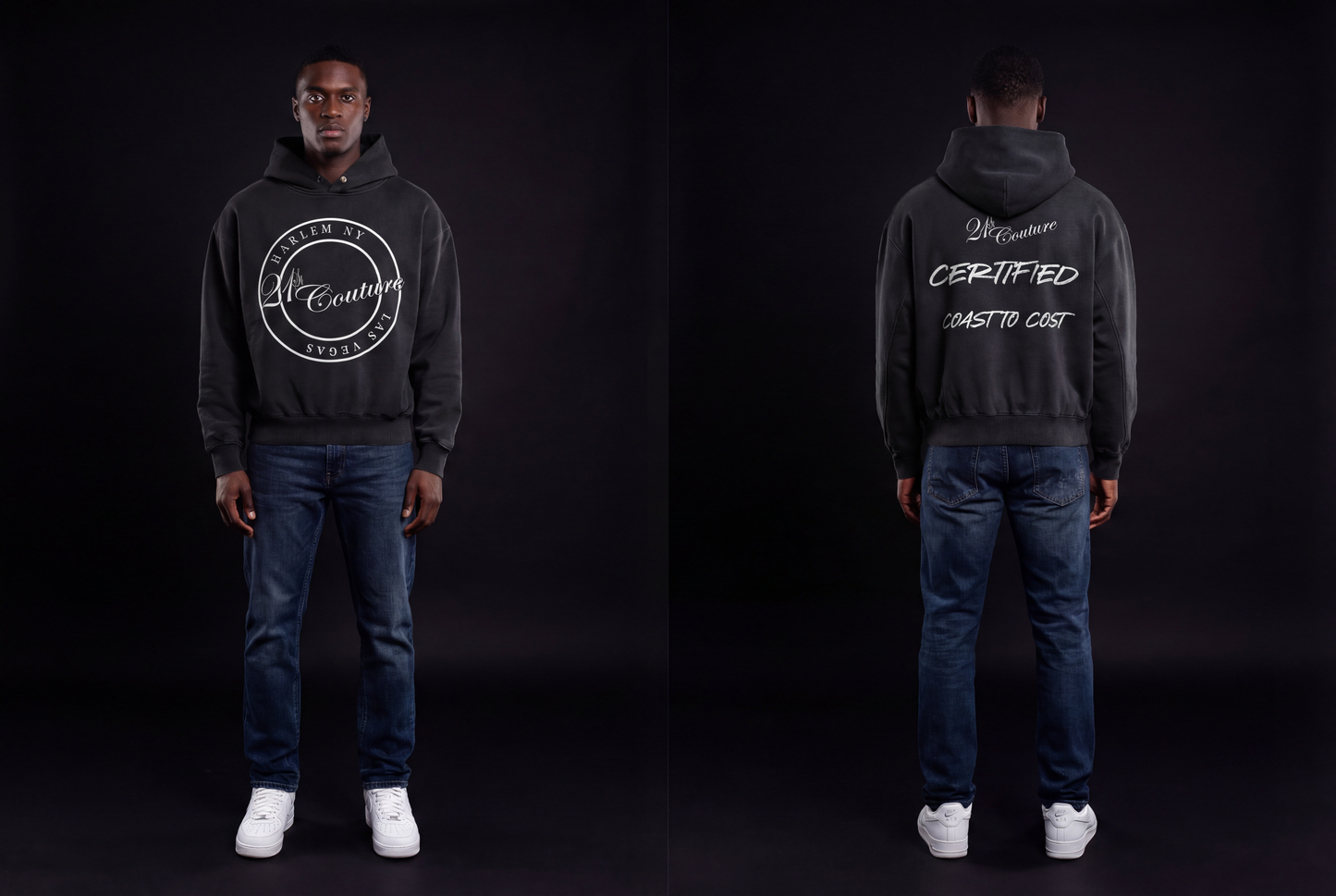 Classic logo Frayed Enzyme Washed Fleece Hoodie