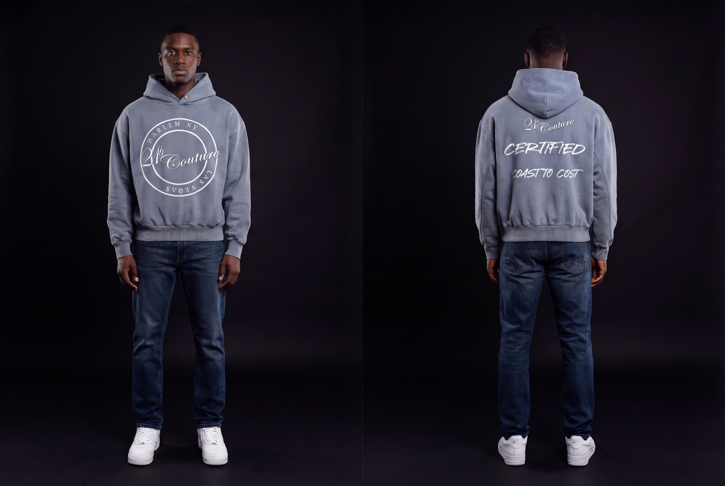 Classic logo Frayed Enzyme Washed Fleece Hoodie