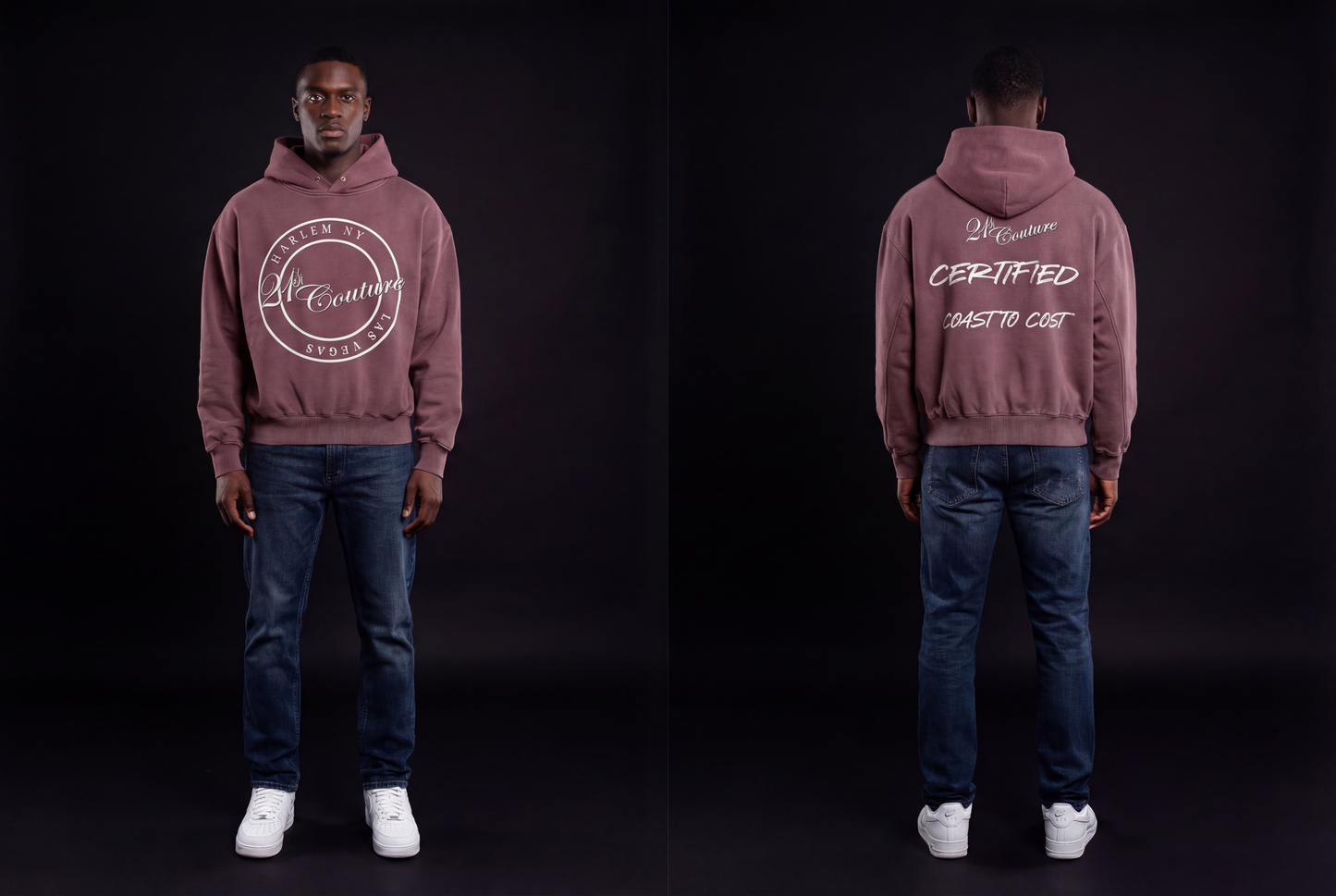 Classic logo Frayed Enzyme Washed Fleece Hoodie