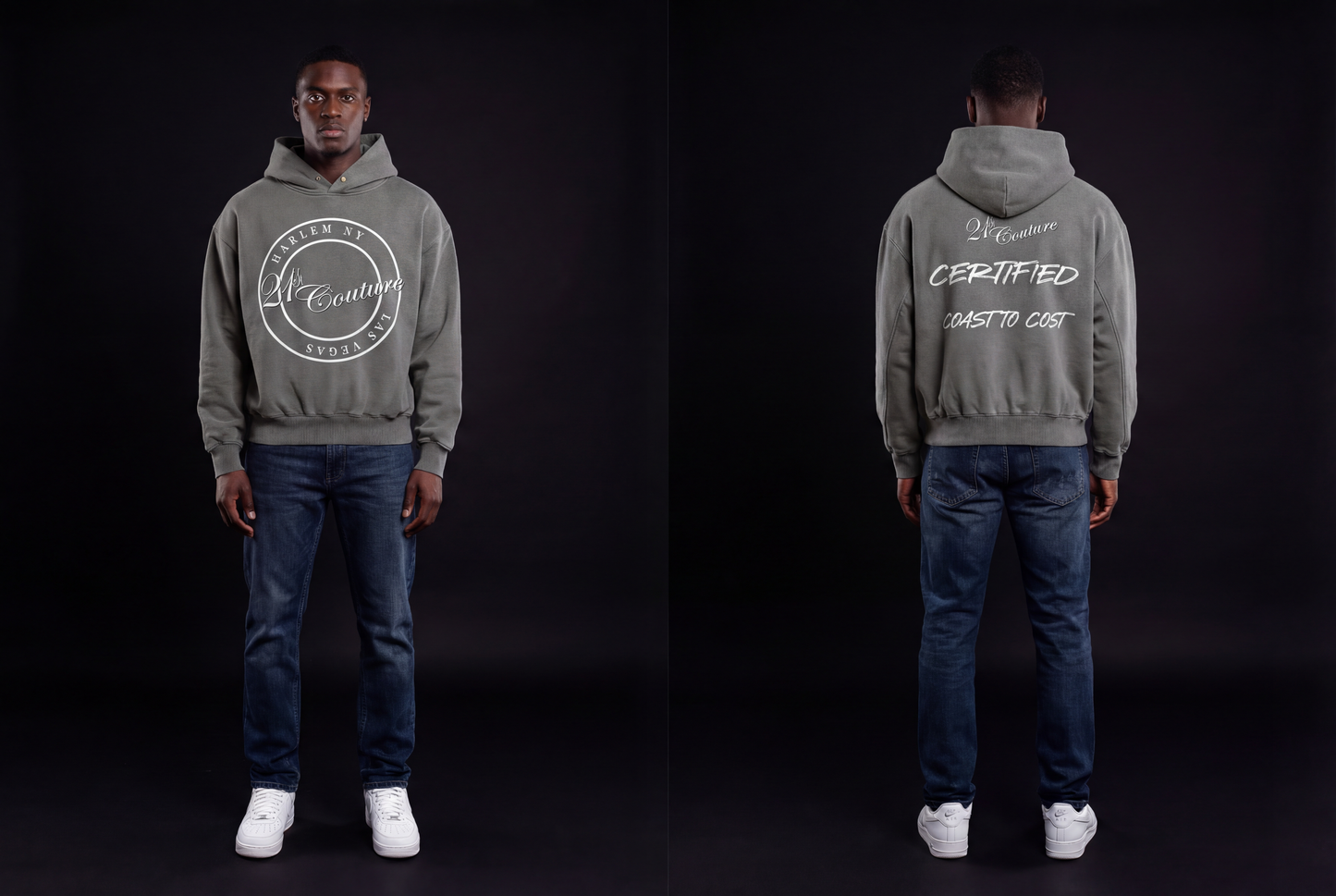 Classic logo Frayed Enzyme Washed Fleece Hoodie