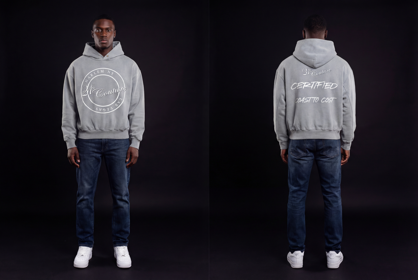 Classic logo Frayed Enzyme Washed Fleece Hoodie